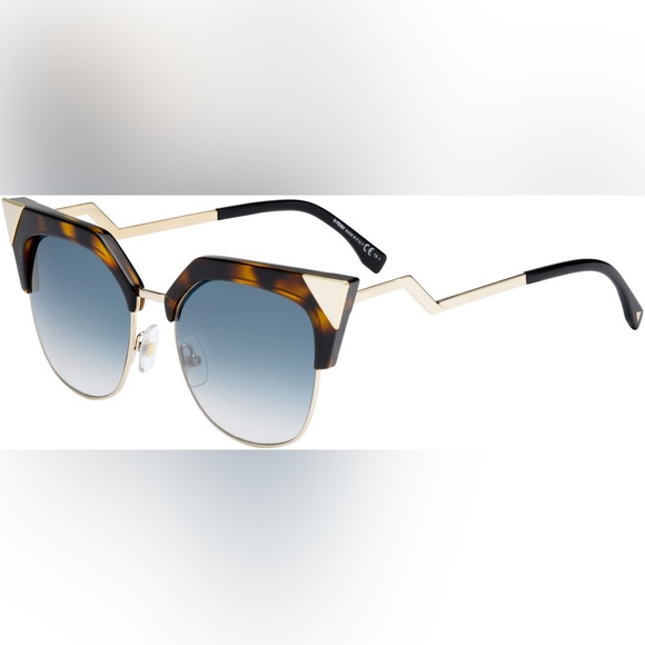 FENDI Iridia Sunglasses - FF 0149/S Cat Eye Havana Gold Tortoise Gradient Lens - Picture 1 of 9
